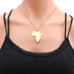 Gold African Map Pendant + Necklace AlansiHouse 