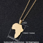 Gold African Map Pendant + Necklace AlansiHouse Gold-B China 50cm