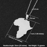 Gold African Map Pendant + Necklace AlansiHouse Steel-A China 50cm