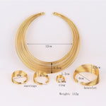 Gold Line Necklace Set for Women AlansiHouse 