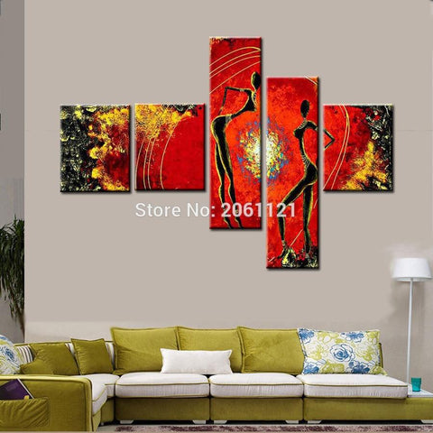Handpainted Oil Painting on Canvas + Modern Red Decorative Wall Art AlansiHouse 