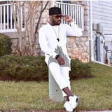 H&D African Dashiki Shirt Pants set with Embroidery (no cap) AlansiHouse 