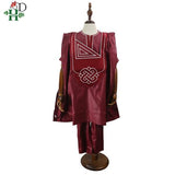 H&D No Cap African Children Dashiki Shirt Pant 3 Piece Set for Boys AlansiHouse Red XL United States
