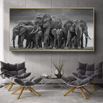 Large Modern African Elephants Canvas Painting AlansiHouse 