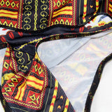 Long Sleeve High Wait African Dashiki Swimsuit AlansiHouse 