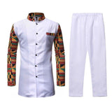 Men's 2 Piece African Style Shirt and Trouser Set AlansiHouse As photo M 