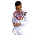 Men's African Ankara Fashion Long Sleeve Shirt AlansiHouse 