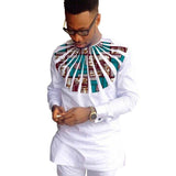 Men's African Ankara Fashion Long Sleeve Shirt AlansiHouse 4 S 