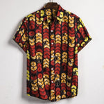 Men's African Dashiki Loose Short Sleeve Dress Shirts AlansiHouse CS201 XXL 
