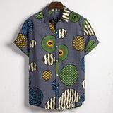Men's African Dashiki Loose Short Sleeve Dress Shirts AlansiHouse CS203 XXL 