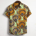 Men's African Dashiki Loose Short Sleeve Dress Shirts AlansiHouse CS208 XXL 