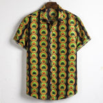 Men's African Dashiki Loose Short Sleeve Dress Shirts AlansiHouse CS209 XL 