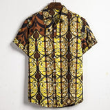 Men's African Dashiki Loose Short Sleeve Dress Shirts AlansiHouse CS210 XXL 