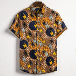 Men's African Dashiki Loose Short Sleeve Dress Shirts AlansiHouse CS212 XXL 