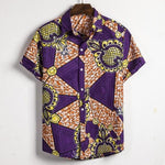 Men's African Dashiki Loose Short Sleeve Dress Shirts AlansiHouse CS214 XXL 