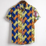 Men's African Dashiki Loose Short Sleeve Dress Shirts AlansiHouse CS215 XL 
