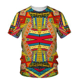 Men's African Dashiki Print T-Shirt and Shorts Set III AlansiHouse Tee-A L China
