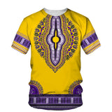 Men's African Dashiki Print T-Shirt & Shorts Set AlansiHouse Tee-A XL China