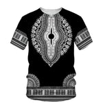 Men's African Dashiki Print T-Shirt & Shorts Set AlansiHouse Tee-F 4XL China