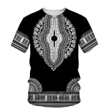 Men's African Dashiki Print T-Shirt & Shorts Set AlansiHouse Tee-F 4XL China