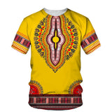 Men's African Dashiki Print T-Shirt & Shorts Set AlansiHouse Tee-G M China