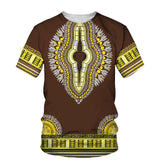 Men's African Dashiki Print T-Shirt & Shorts Set AlansiHouse Tee-J L China