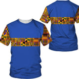 Men's African Dashiki Print T-Shirt & Shorts Set AlansiHouse Tees-Royal S 