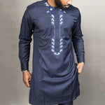Men's African Long-Sleeve Embroidered Dress Shirt AlansiHouse 
