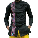 Men's African Print Long-Sleeve Collar Dress Shirt AlansiHouse 1 XS 
