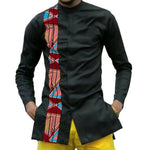 Men's African Print Long-Sleeve Collar Dress Shirt AlansiHouse 10 S 