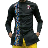 Men's African Print Long-Sleeve Collar Dress Shirt AlansiHouse 13 XS 
