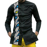 Men's African Print Long-Sleeve Collar Dress Shirt AlansiHouse 3 XS 