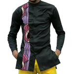 Men's African Print Long-Sleeve Collar Dress Shirt AlansiHouse 