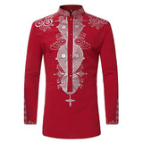 Men's Dashiki Print Dress Shirt AlansiHouse 