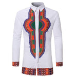 Men's Dashiki Print Dress Shirt AlansiHouse 3288 M 