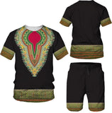 Men's Dashiki Print T-shirt + Shorts Set AlansiHouse 13078 5XL China