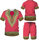 Men's Dashiki Print T-shirt + Shorts Set AlansiHouse 13080 3XL China