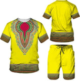 Men's Dashiki Print T-shirt + Shorts Set AlansiHouse 13082 XL China