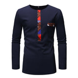 Men's Modern African Dress Shirt AlansiHouse navy European Size M 
