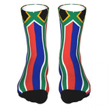 Men's South African Flag Socks (Spandex) AlansiHouse Blue White One Size 