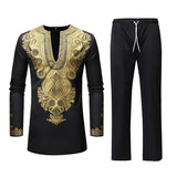 Men's Traditional African Dashiki Shirt + Trouser Set AlansiHouse 