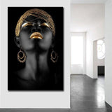Modern African Art Woman Canvas Painting AlansiHouse 40x60cm no frame Black 