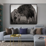 Modern African Black and White Lion Art Canvas Painting AlansiHouse 
