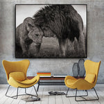 Modern African Black and White Lion Art Canvas Painting AlansiHouse 