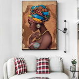 Modern African Wall Canvas Painting of Woman AlansiHouse 