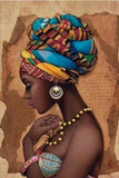 Modern African Wall Canvas Painting of Woman AlansiHouse No Frame 40x50cm White 