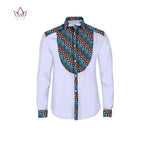 Modern Men's African Dashiki Print Long Sleeve Dress Shirt AlansiHouse 10 XL 