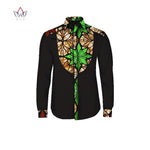 Modern Men's African Dashiki Print Long Sleeve Dress Shirt AlansiHouse 15 XL 
