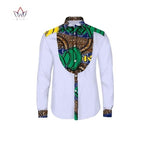 Modern Men's African Dashiki Print Long Sleeve Dress Shirt AlansiHouse 16 XL 