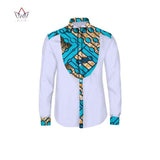 Modern Men's African Dashiki Print Long Sleeve Dress Shirt AlansiHouse 20 XL 
